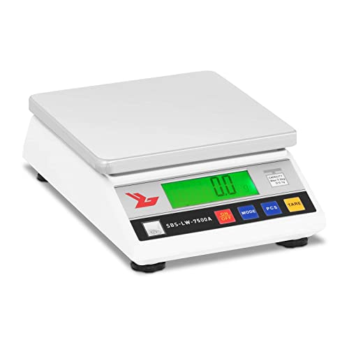 Steinberg Systems SBS-LW-7500A Feinwaage Präzisionswaage Digitalwaage (7500 g / 0,1 g, LCD Display, Edelstahl Wiegefläche 18x18 cm) von Steinberg Systems