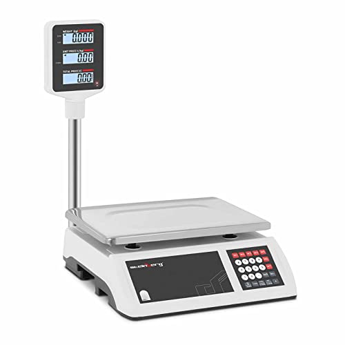 Steinberg Systems SBS-PW-152C Ladenwaage Kontrollwaage 15 kg / 2 g LCD-Hochanzeige 7 Speicherplätze Akku Marktwaage Preiswaage von Steinberg Systems