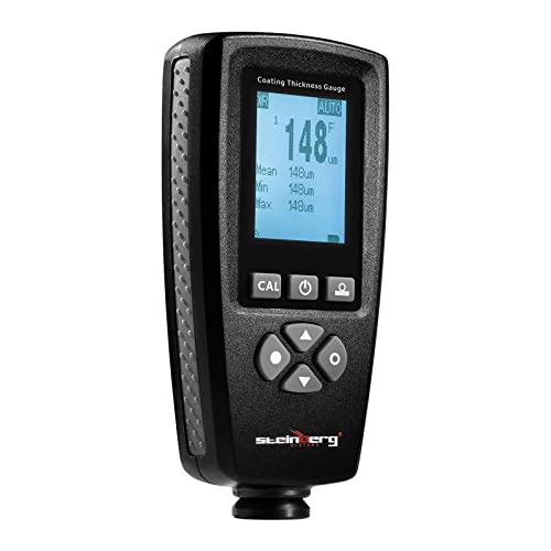Steinberg Systems Schichtdickenmessgerät Lackschichtenmesser Lacktester SBS-CT-123 Pro (Messbereich 0-5.000 µm, Messgenauigkeit ±2% + 1 µm, Speicherkapazität 320 Messwerte, inkl. Koffer und Zubehör) von Steinberg Systems
