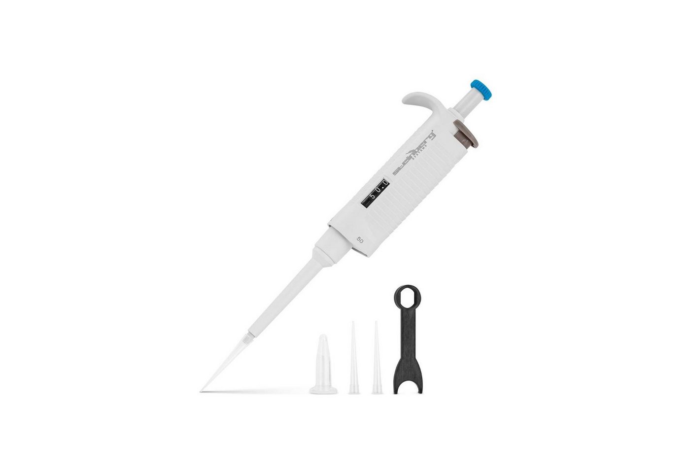 Steinberg Systems Tropfer Einkanalpipette Messpipette Mikropipette 0,005 - 0,05 ml inkl. Zubehör von Steinberg Systems