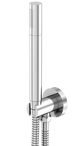 Steinberg 100 1670 Moderne Brause-Garnitur, Handbrausegarnitur mit integriertem Wandanschlussbogen und mit 3-fach verstellbarer Handbrause, Chrom von Steinberg