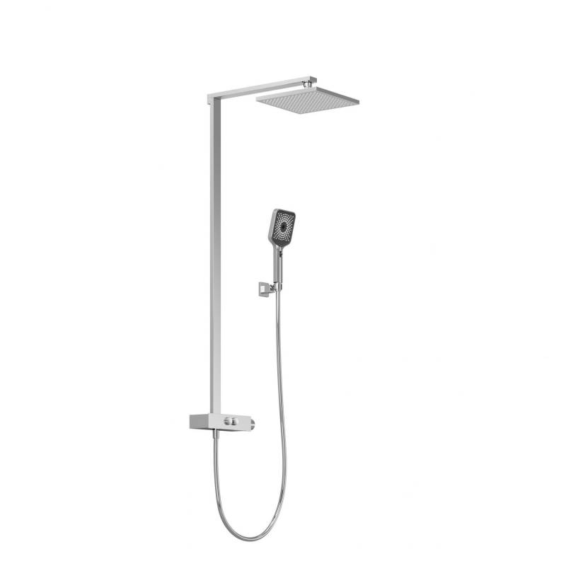 Steinberg Serie 390 Duschsystem, Thermostat, 2 Verbraucher, Pushtronic, Regenbrause, Handbrause, 3902750 von Steinberg