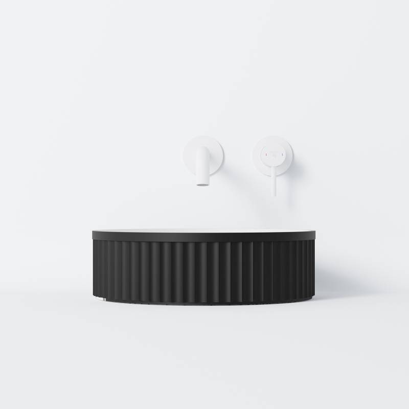 Steinberg Serie 740 Aufsatzwaschtisch, rund, ohne Überlauf, 400x400x120mm, SOLIDSurface, 7406010SW von Steinberg