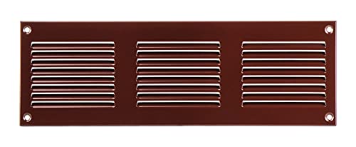 Braun 300x100mm Lüftungsgitter aus Stahlblech mit Nagetierschutznetz - Wetterschutzgitter Zuluft Abluft Gitter von Steinberg14