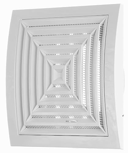 Ø 150mm Weiß Lüftungsgitter mit Flansch Abschlussgitter Insektenschutz ABS-Kunststoff Gitter - Deckenlüftungsgitter mit Schieberegler von Steinberg14