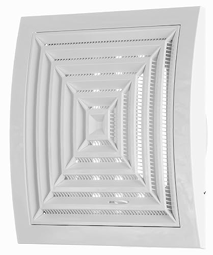 Steinberg14 Weiß Ø 150mm Lüftungsgitter mit Flansch Abschlussgitter Insektenschutz ABS-Kunststoff Gitter - Deckenlüftungsgitter mit Schieberegler von Steinberg14