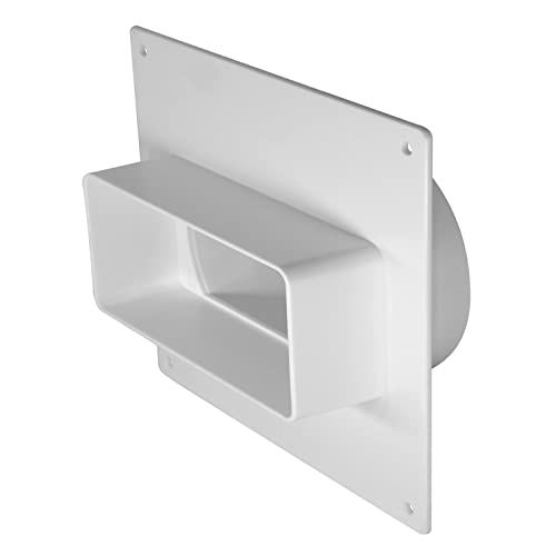 Steinberg14 Weiß 110x55mm - Ø 100mm Flachkanal auf Rundrohr Übergangsstück - Kunststoff Verbinder mit Flansch Steinberg14 Weiß 110x55mm - Ø 100mm Flachkanal auf Rundrohr Übergangsstück - Kunststoff Verbinder mit Flansch von Steinberg14