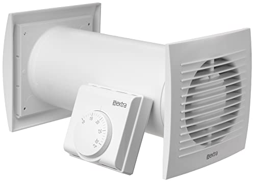 Warmluft - Ø 100mm Set Lüfter Heizlüfter Wärmetauscher Wand Ventilator mit Thermostat, Kompatibel mit Desktop von Steinberg14
