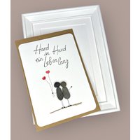 Kieselkärtchen Handgeschrieben - Hand in Incl. Rahmen 13x18 cm Weiß Karte Mit Einleger Und Umschlag Sticker Geschenk von Steinbildmanufaktur