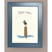 Steinbild - Moin Moin Möwe Personalisiert Geschenk Freundschaft Geburtstag Ostsee Nordsee Strand Heimat von Steinbildmanufaktur