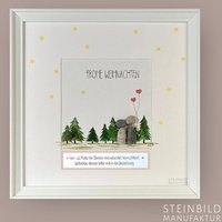 Steinbild - Wald Personalisiert Familie Geschenk Weihnachten Tannenbaum Advent Frohe Liebe Sterne Winter von Steinbildmanufaktur