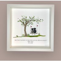 steinbild Handgeschrieben - Baum Handgemalt Mit Wunschtext Personalisiert Hochzeit Geschenk Ehepaar Liebe Freundschaft Herz von Steinbildmanufaktur