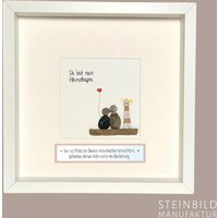 steinbild Handgeschrieben - Du Bist Mein Heimathafen Hochzeit Ehepaar Verlobung Freundschaft Liebe Leuchtturm Meer Herz von Steinbildmanufaktur