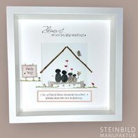 steinbild Handgeschrieben - Familie Im Haus Zuhause Ist Da... Personalisiert Hochzeit Eltern Kinder Familienglück Familienname von Steinbildmanufaktur