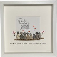 steinbild Handgeschrieben - Familie Ist Da, Wo Jeder Tag ... Personalisiert Kinder Enkelkinder Katze Hund Großfamilie Tante von Steinbildmanufaktur