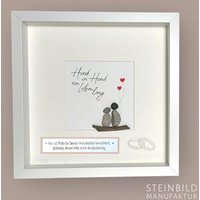 steinbild Handgeschrieben - Hand in Ein Leben Lang Personalisiert Ringe Namen Hochzeit Geschenk Ehe Verlobung von Steinbildmanufaktur