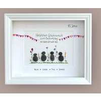 steinbild Handgeschrieben - Herzlichen Glückwunsch Zum Geburtstag Party Fest Happy Birthday Freunde Familie Sekt Geschenk von Steinbildmanufaktur