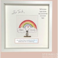 steinbild Handgeschrieben - Zur Taufe Personalisiert Regenbogen Kirche Kommunion Geburt Patentante Jugendweihe Geschenk von Steinbildmanufaktur