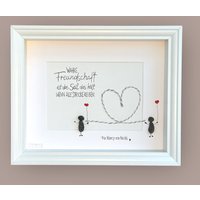 steinbild Handgeschrieben - Wahre Freundschaft Ist Das Seil ... Personalisiert Freunde Kollegin Geschenk Freundin Freundinnen von Steinbildmanufaktur