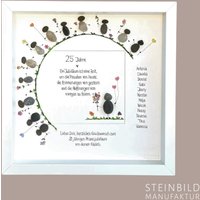 steinbild Handgeschrieben - Jubiläum 25 Jahre Personalisiert Glückwunsch Kollegen Blumen Firma Büro Bis 16 Personen von Steinbildmanufaktur