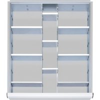 Steinbock® Schubladeneinteilungs-Set, für Schubladenmaße BxT 490 x 560 mm mit Blendenhöhe 120-150 mm, 2x 9 Trennwände von Steinbock®