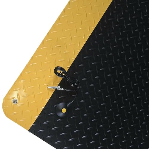 Steinbock ESD Anti-Ermüdungsmatte ErgoSoft Strong | BxL 600 x 1.000 mm | 2-lagig | rutschfest | schwarz/gelb | 14 mm Stärke | mit Erdungskabel | für ESD-Arbeitsplätze im 3-Schichtbetrieb Steinbock ESD Anti-Ermüdungsmatte ErgoSoft Strong | BxL 600 x 1.000 mm | 2-lagig | rutschfest | schwarz/gelb | 14 mm Stärke | mit Erdungskabel | für ESD-Arbeitsplätze im 3-Schichtbetrieb von Steinbock