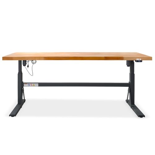 Steinbock elektrisch höhenverstellbare Werkbank e-Adjust | 350 kg Tragkraft | HxBxT 70-117 x 200 x 75 cm | Staubgrau | stabiles Stahlgestell | 5 cm Starke Holzplatte | Arbeitstisch | Handwerkstisch Steinbock elektrisch höhenverstellbare Werkbank e-Adjust | 350 kg Tragkraft | HxBxT 70-117 x 200 x 75 cm | Staubgrau | stabiles Stahlgestell | 5 cm Starke Holzplatte | Arbeitstisch | Handwerkstisch von Steinbock
