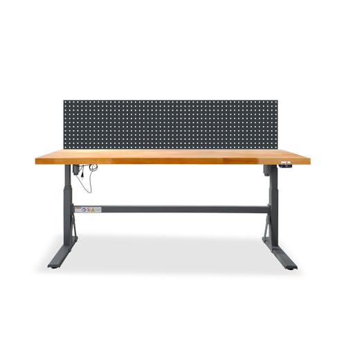 Steinbock elektrisch höhenverstellbare Werkbank e-Adjust mit Lochwand | 350 kg Tragkraft | HxBxT 115,6-162,6 x 200 x 75 cm | Staubgrau | stabiles Stahlgestell | 5 cm starke Holzplatte | Handwerkstisch Steinbock elektrisch höhenverstellbare Werkbank e-Adjust mit Lochwand | 350 kg Tragkraft | HxBxT 115,6-162,6 x 200 x 75 cm | Staubgrau | stabiles Stahlgestell | 5 cm starke Holzplatte | Handwerkstisch von Steinbock