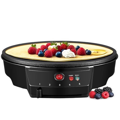 Crepes Maker Cool-Touch-Griff 30 cm Durchmesser Antihaftbeschichtung Crepes Maschine Crepesmaker Galettes Crepes Pfanne Creperie 1000 Watt von Steinborg