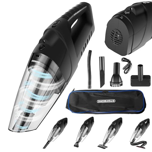 Steinborg® Handstaubsauger Akku Handsauger kabellos Akkusauger Leistungsstarker tragbarer Leichter Autostaubsauger Hand Staubsauger HEPA-Filter Mini-Staubsauger auch für Tierhaare geeignet (Black) von Steinborg