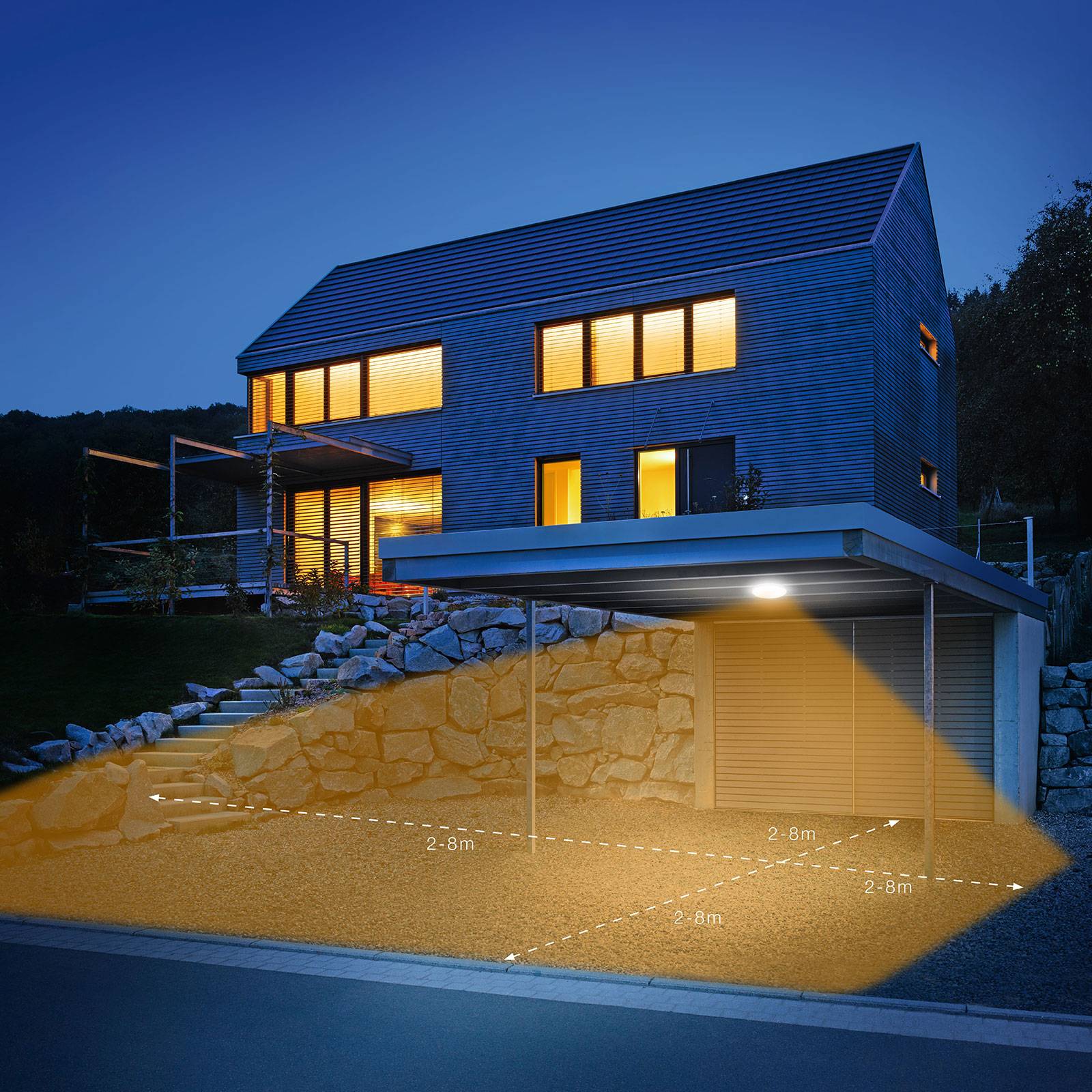 STEINEL Vario Quattro S Außendeckenlampe silber von Steinel