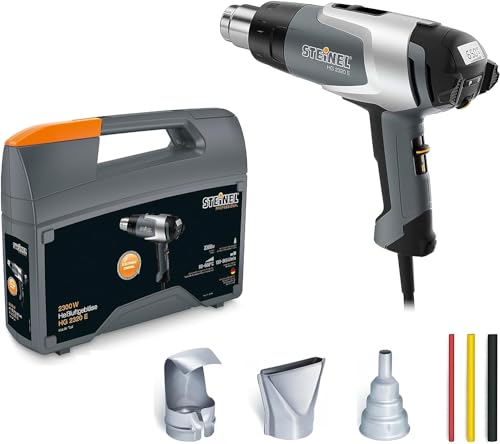 Steinel Heißluftgebläse HG 2320 E Koffer Set, inkl. 3 Düsen und Schrumpfschläuche, Heißluftpistole, 650°C|500 l/min von Steinel