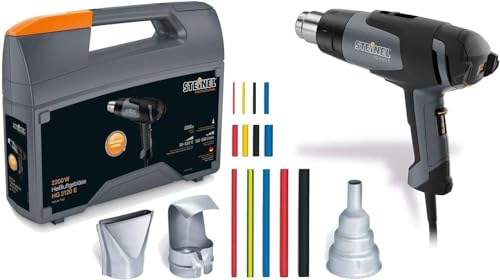 Steinel 6464 Heißluftgebläse HG 2120 E Koffer Set, inkl. 3 Düsen und Schrumpfschläuche, 2200 W Heißluftpistole, 2.2 m Kabel von Steinel