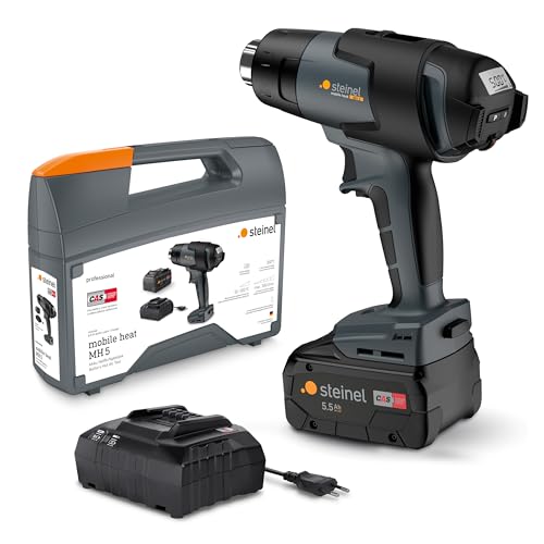 Steinel Akku Heißluftpistole MobileHeat MH5, inkl. Metabo 5.5 Ah CAS 18 V Akku, kabelloses Profi-Heißluftgebläse im Koffer, 4 Sek. Aufheizzeit, 50-500 °C, 300 l/min Steinel Akku Heißluftpistole MobileHeat MH5, inkl. Metabo 5.5 Ah CAS 18 V Akku, kabelloses Profi-Heißluftgebläse im Koffer, 4 Sek. Aufheizzeit, 50-500 °C, 300 l/min von Steinel