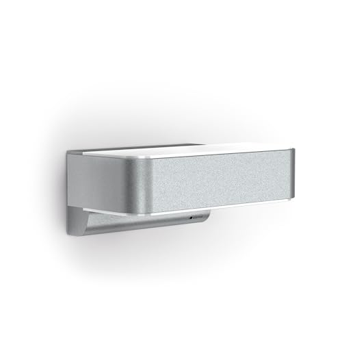 Steinel Außenleuchte L 810 SC Silber, smartes LED Up- und Downlight, Bewegungsmelder, vernetzbar, per App bedienbar von Steinel