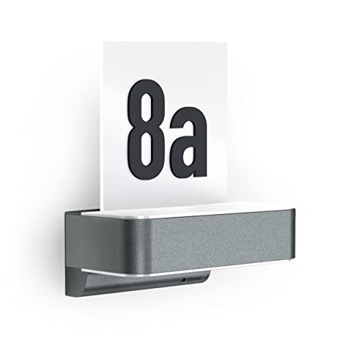Steinel Außenleuchte My L 820 SC Anthrazit, Bewegungsmelder, beleuchtete Hausnummer, erhabene Ziffern individuell wählbar von Steinel
