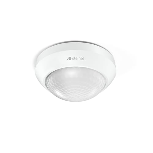 Steinel Bewegungsmelder is 2360-3 ECO Weiß, max. 12 m Reichweite, 360° Präsenzmelder für max. 500 W LED, Deckensensor für Außen und Innen von Steinel