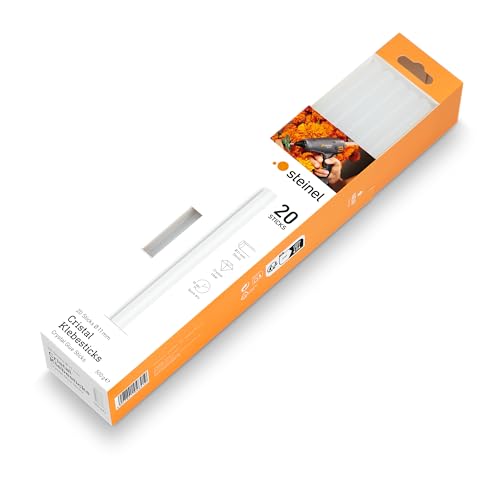 Steinel Cristal Klebesticks 11 mm, 20 Sticks, 500g, durchsichtiger Schmelzkleber für kaum sichtbare Klebestellen von Steinel