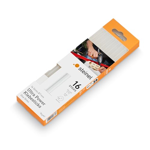 Steinel Klebesticks Ultra Power, 7 mm Durchmesser, 16 Sticks, 96g, universeller Schmelzkleber für feste Verbindungen von Steinel