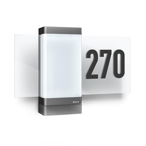 Steinel LED Hausnummernleuchte My L 270 Digi SC, erhabene Ziffern individuell wählbar, 180° Bewegungsmelder, smarte beleuchtete Hausnummer, bedienbar per App von Steinel