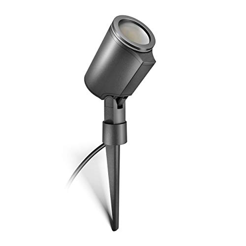 Steinel LED Strahler Spot Garden anthrazit, 6,7 W Bodenstrahler mit Erdspieß, 620 lm Spotlight, Garten Spot schwenkbar, Aluminium von Steinel