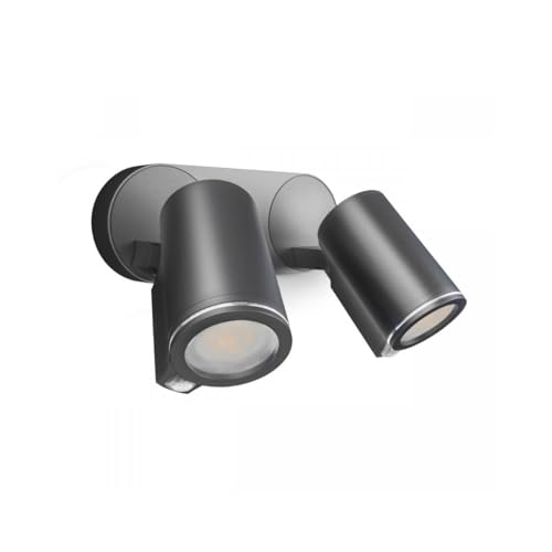 Steinel LED-Strahler Spot DUO SC anthrazit, mit 90° Bewegungsmelder, vernetzbar, per App bedienbar, inkl. GU10-Leuchtmittel, Aluminium, 14,6 W, 1 Stück (1er Pack) von Steinel