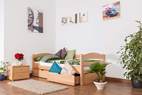 Einzelbett/Funktionsbett "Easy Premium Line" K1/n/s inkl 2 Schubladen und 2 Abdeckblenden, 90 x 200 cm Buche Vollholz massiv Natur Einzelbett/Funktionsbett "Easy Premium Line" K1/n/s inkl 2 Schubladen und 2 Abdeckblenden, 90 x 200 cm Buche Vollholz massiv Natur von Steiner Shopping GmbH