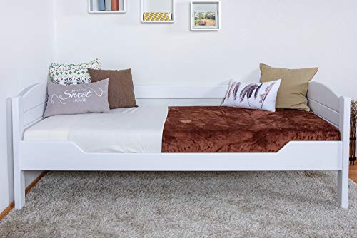 Einzelbett/Gästebett "Easy Premium Line" K1/s Voll, 90 x 200 cm Buche Vollholz massiv weiß lackiert von Steiner Shopping Möbel