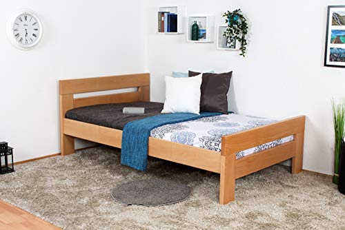 Einzelbett/Gästebett "Easy Premium Line" K6, 120 x 200 cm Buche Vollholz massiv Natur von Steiner Shopping Möbel