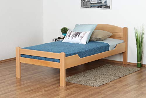 Einzelbett/Gästebett "Easy Premium Line" K1/ Voll, 90 x 190 cm Buche Vollholz massiv Natur von Steiner Shopping