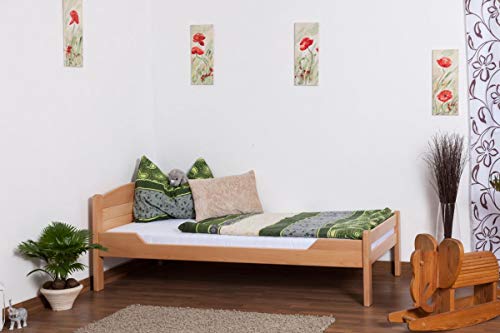 Einzelbett/Gästebett "Easy Premium Line" K1/ Voll, 90 x 200 Buche Vollholz massiv Natur von Steiner Shopping