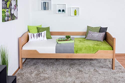 Einzelbett/Gästebett "Easy Premium Line" K1/s Voll, 90 x 200 cm Buche Vollholz massiv Natur von Steiner Shopping