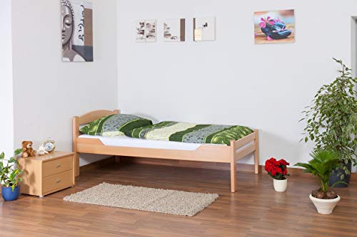 Einzelbett "Easy Premium Line" K1/2n, Buche Vollholz massiv Natur - Maße: 90 x 190 cm von Steiner Shopping