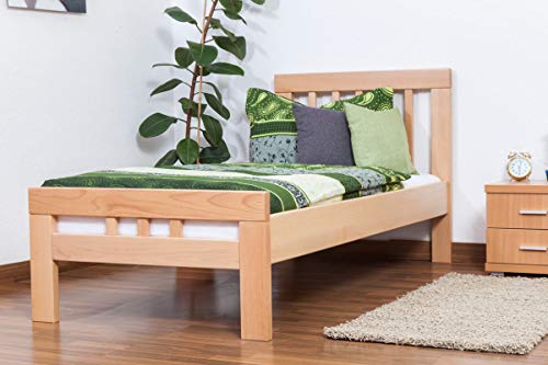 Einzelbett "Easy Premium Line" K8, Buche Vollholz massiv natur - Maße: 90 x 200 cm von Steiner Shopping